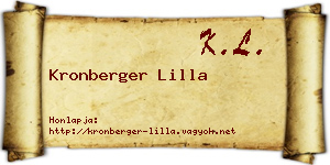 Kronberger Lilla névjegykártya